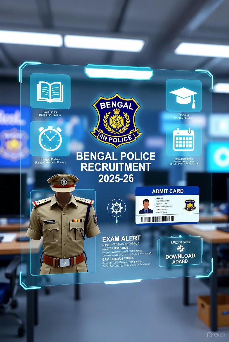 Kolkata Police Constable Admit Card 2025 : Constable / Lady‑Constable भर्ती के लिए हॉल‑टिकट जारी