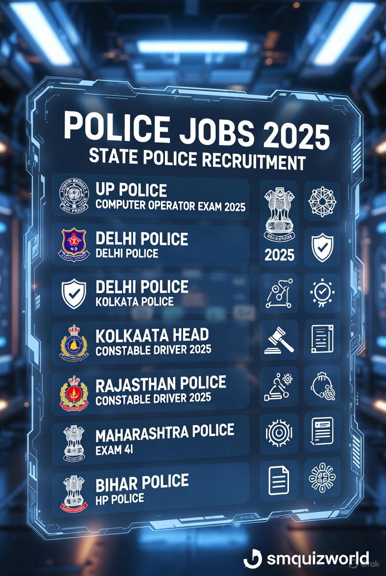 Active Police Jobs December 2025 – Kolkata, UP, Delhi, Rajasthan, Maharashtra और अन्य राज्य पुलिस भर्ती (Official Links)