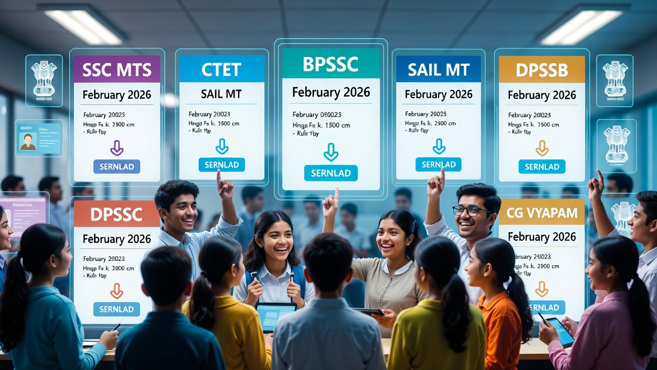 February 2026 Government Job Exam Admit Card Dates | सरकारी भर्ती परीक्षाओं के एडमिट कार्ड – तारीख व विभाग