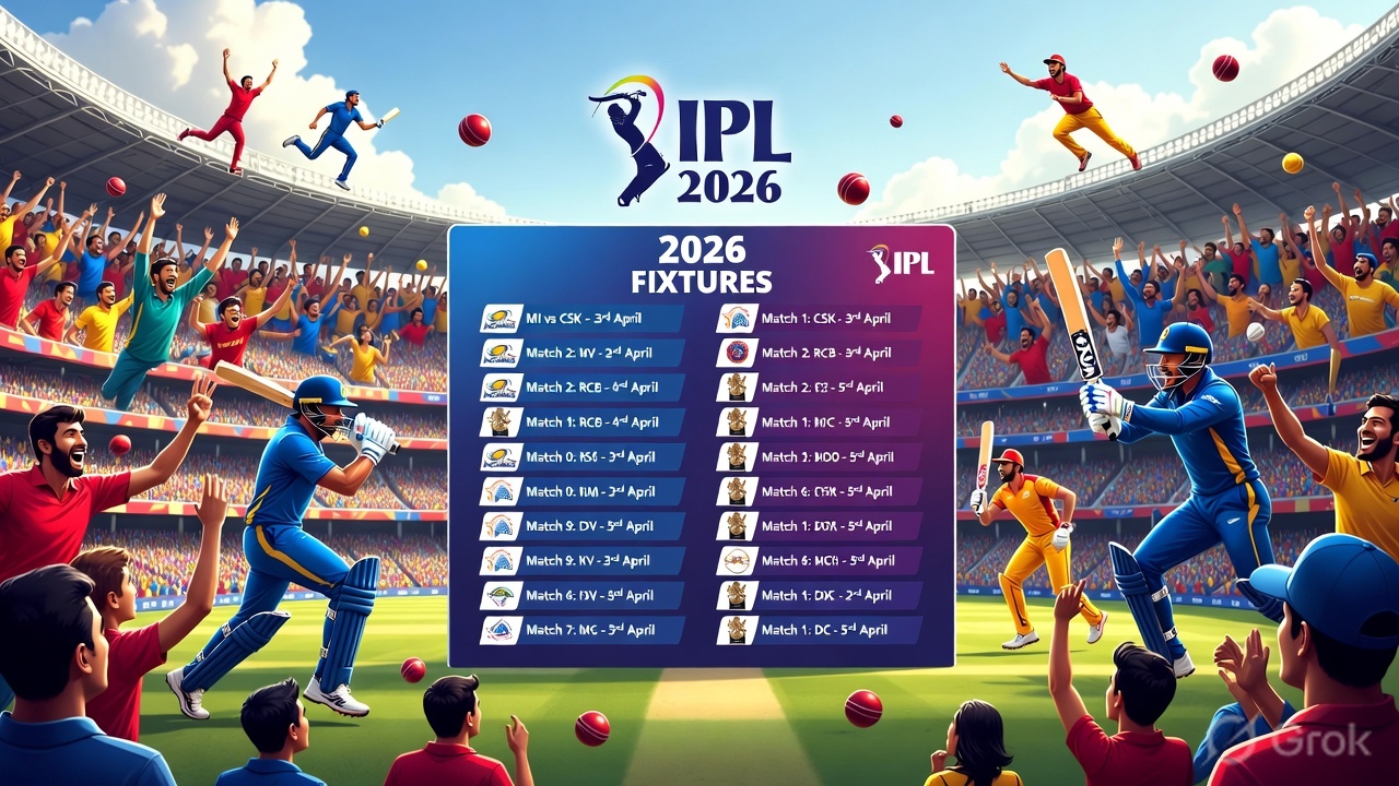 IPL 2026 Full Fixtures – Complete Match List, Teams, Dates & Tournament Schedule