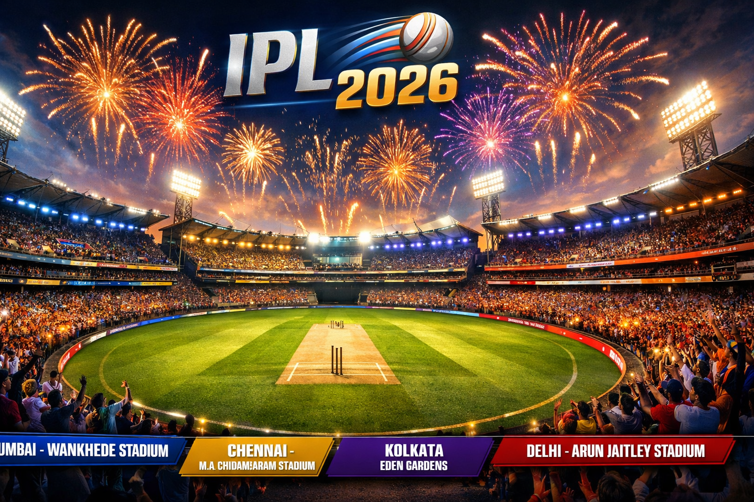 IPL 2026 Venues & Stadiums – Complete List of IPL Stadiums, Cities, Capacity & Pitch Report