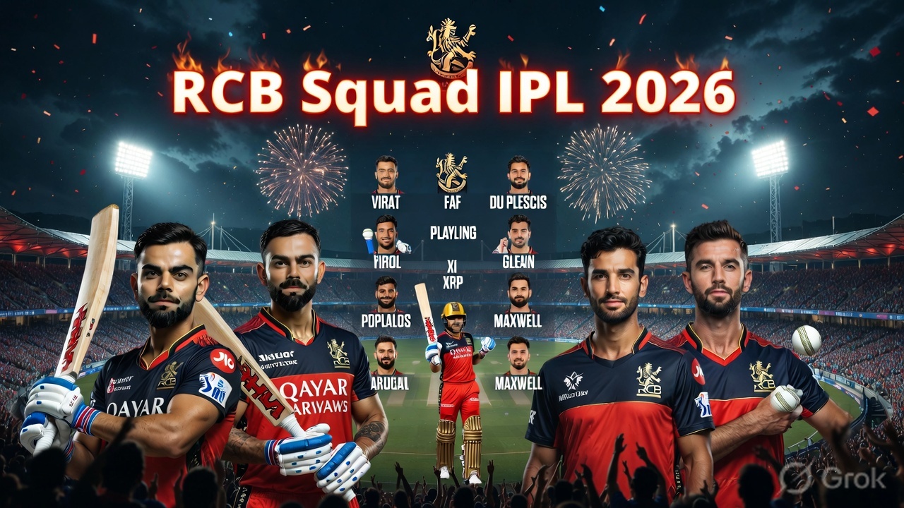 RCB Squad IPL 2026 – Royal Challengers Bangalore Full Team Players List, Captain, Playing XI & Key Players