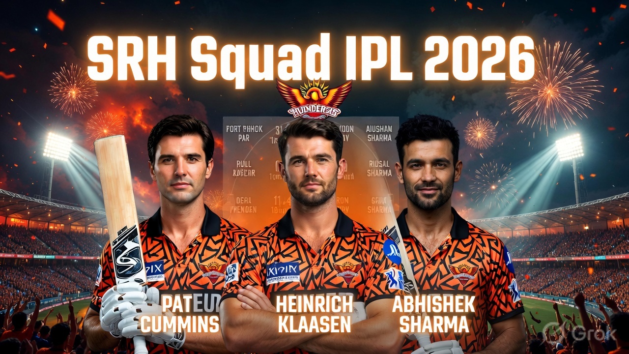 SRH Squad IPL 2026 – Sunrisers Hyderabad Full Players List, Captain, Playing XI & Team Analysis