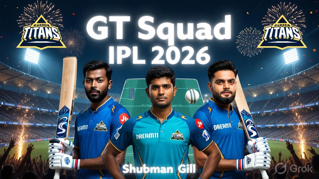GT Squad IPL 2026 – Gujarat Titans Players List, Captain, Playing XI & Full Team Analysis