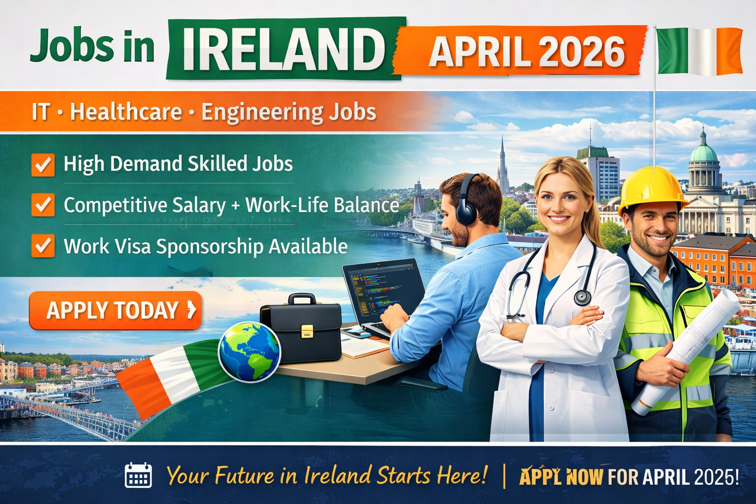 Jobs in Ireland for Indians April 2026 – High Demand Jobs & Work Visa Guide